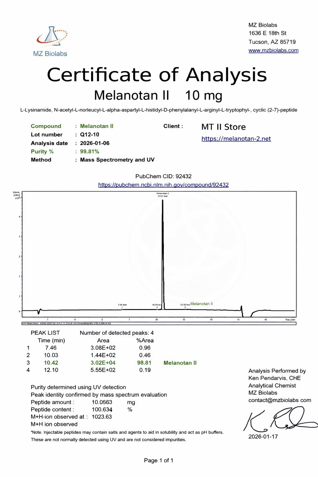 Sprej Melanotan 2 10mg